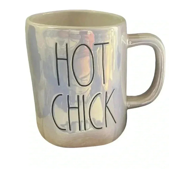 NWOT  Rae Dunn Iridescent HOT CHICK Mug Off White Ceramic Coffee Tea Mug - Picture 1 of 7